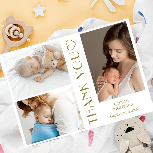Custom Fotos Moderne Babydusche Vielen Dank Invita Einladung (Von Creator hochgeladen)