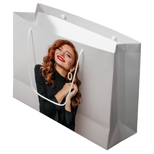 Custom Fotos Party Selfie Picture Fotografie Große Geschenktüte (Vorderseite Schrägansicht)