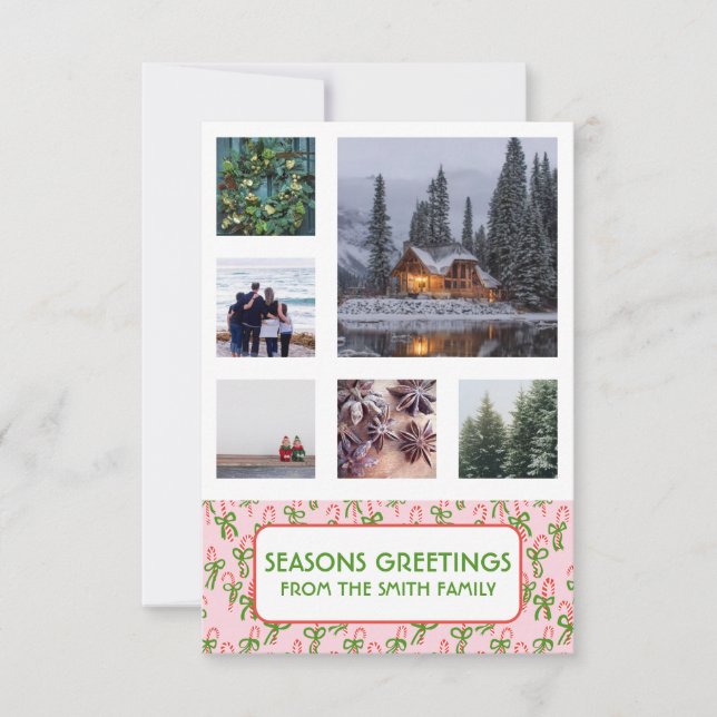 CUSTOM FOTOS Sweet Candy Canes Weihnachtskarte (Vorderseite)