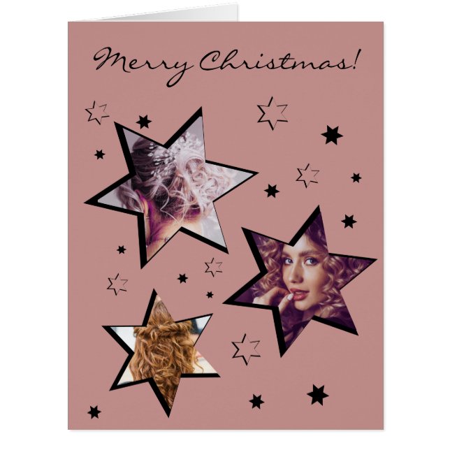 Custom Fotos Weihnachtssterne-Karte (Vorderseite)