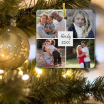 Custom Four Instagram Foto Collage Weihnachten Keramikornament<br><div class="desc">Geben Sie die Geschenke der Fotos mit diesem maßgeschneiderten vier Instagram Foto Collage Weihnachtsschmuck. Fügen Sie einfach Ihre eigenen Fotos zu diesem Ornament hinzu und fügen Sie Ihren eigenen Text zu diesem Template-Design hinzu. Im Lieferumfang ist eine Textzeile und ein schwarzes Datum enthalten, damit Sie Ihre persönlichen Daten personalisieren können....</div>