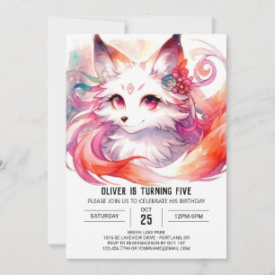 Custom Fox Birthday Einladung