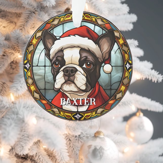 Custom French Bulldog Christmas Ornament (French bulldog christmas ornament )