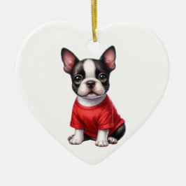 Custom French Bulldog Dog Valentine Keramik Ornament
