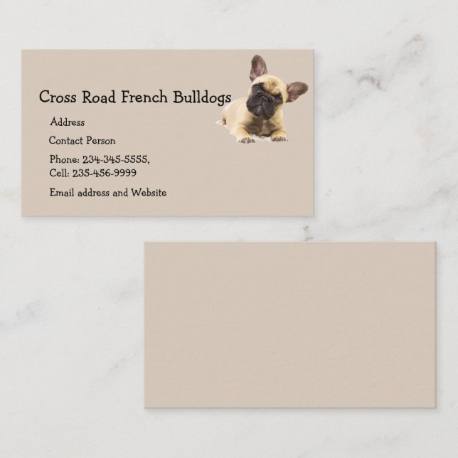 Custom French Bulldogs Hunde Pet Animal Logo Busin Visitenkarte (Vorne/Hinten)