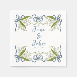 Custom French Floral Wedding Napkins Serviette