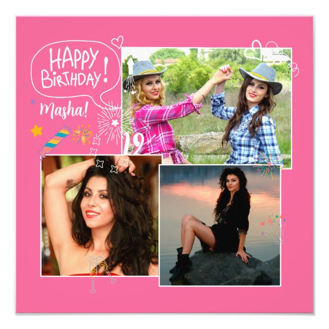 Custom Friend Happy Birthday Fotodruck (Vorne)