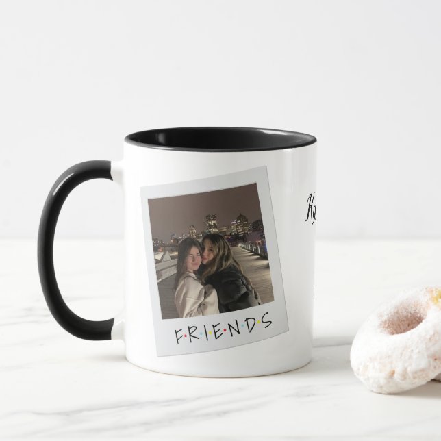 Custom Friendship Mug with Photo & Names Tasse (Mit Donut)