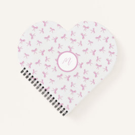 Custom Frilette Coquette Pink Aquarell Bow Herz Notizbuch