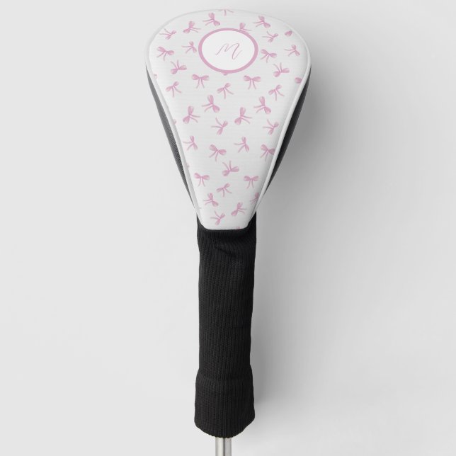 Custom Frilette Coquette Pink Aquarellbow Golf Headcover (Vorderseite)