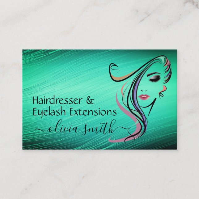 Custom Friseur & Eyelash-Erweiterungen Visitenkarte (Vorderseite)