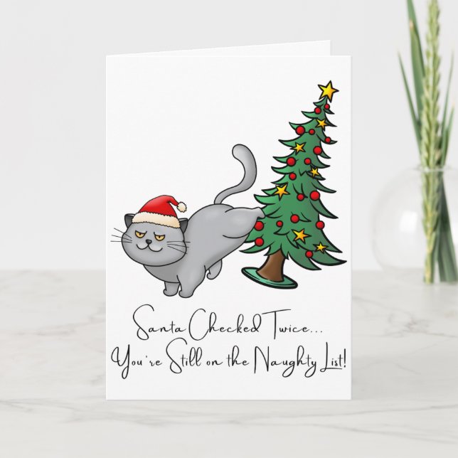 Custom Frohe Weihnachten Schönheit Katze für Freun (Vorderseite)