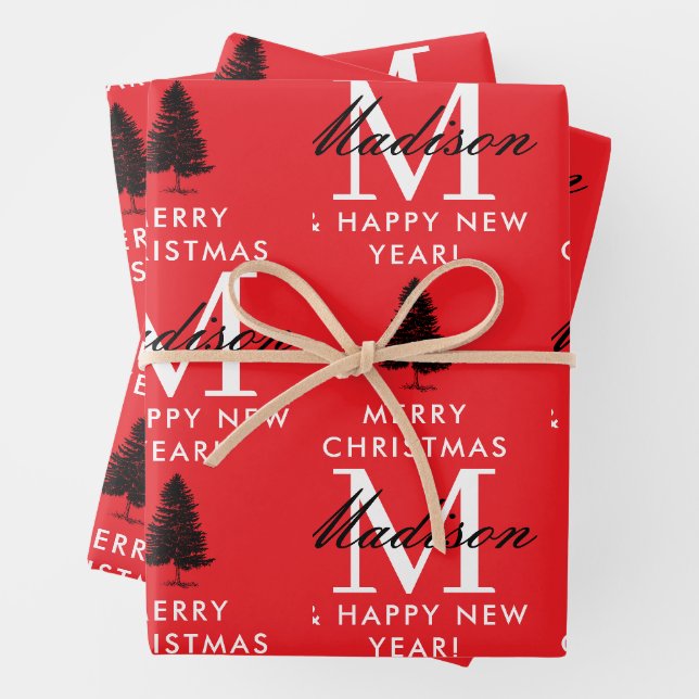 Custom Frohe Weihnachten und glückliche New Year M Geschenkpapier Set (Beispiel)