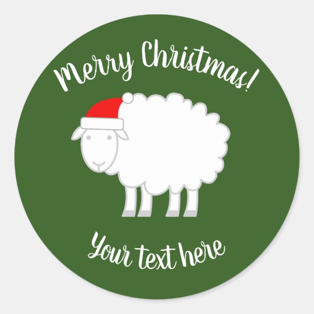 Custom Frohe Weihnachtsaufkleber mit niedlichen Sc Runder Aufkleber (Vorderseite)