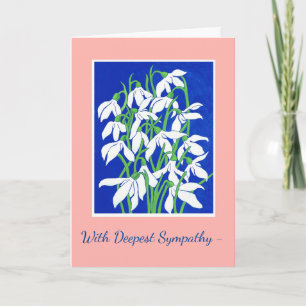 Custom Front Snowdrops Tieftes Beileid Karte