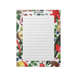 CUSTOM Fruit Veggie Wasserfarben Lebensmittelgesch Notizblock