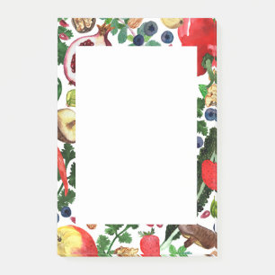CUSTOM Fruit Veggie Wasserfarben Lebensmittelliste Post-it Klebezettel