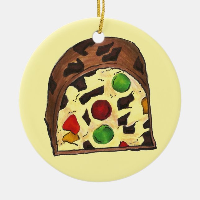 Custom Fruitcake Fruit Cake Weihnachtsgeschmack Keramikornament (Vorne)