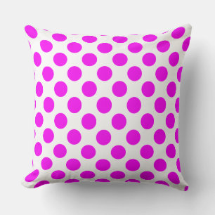 Custom Fuchsia Pink Polka DotThrow Kissen