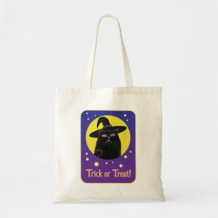 Custom Fun Black Cat Halloween Trick oder Trete Tragetasche