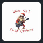Custom Fun Christmas Frog Rock Band Labels Quadratischer Aufkleber<br><div class="desc">Unglaublich witzig und lustig, diese niedlichen Frog Rock Band Labels passen zu unseren Frog Rock Band Karten, Tags und Packpapieren in unserem Geschäft, also vergewissern Sie sich, dass die in flachen Sets und Rollenverpackungen, sowie das Zubehör wie Bänder Karo! Außerdem helfen uns alle Tierprodukte, die im Paws Charming-Laden verkauft werden,...</div>