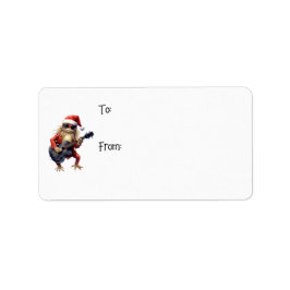 Custom Fun Christmas Frog Rock Band zu/von Labels Adressaufkleber