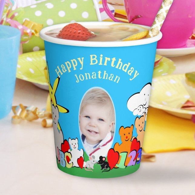 Custom Fun Cute Animals Birthday Party  Pappbecher (Von Creator hochgeladen)