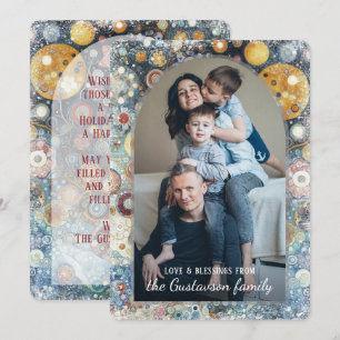 Custom Fun Farbenfrohe Abstrakte Schneeflocken Kun Feiertagskarte