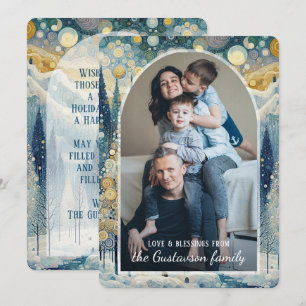 Custom Fun Farbenfrohe Abstrakte Winter Wunderland Feiertagskarte