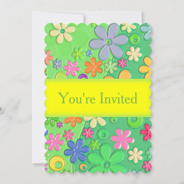 Custom Fun Floral Einladung (Vorderseite)