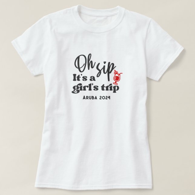 Custom Fun Girls Trip Cocktail T - Shirt (Design vorne)