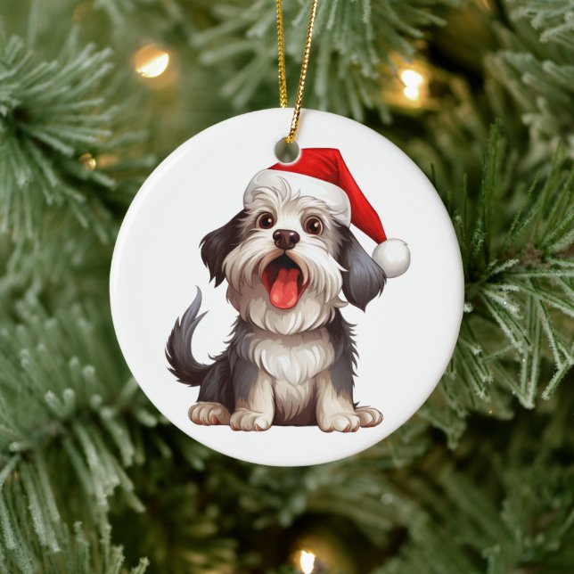 Custom Fun Havanese Christmas Dog Keramik Ornament (Baum)