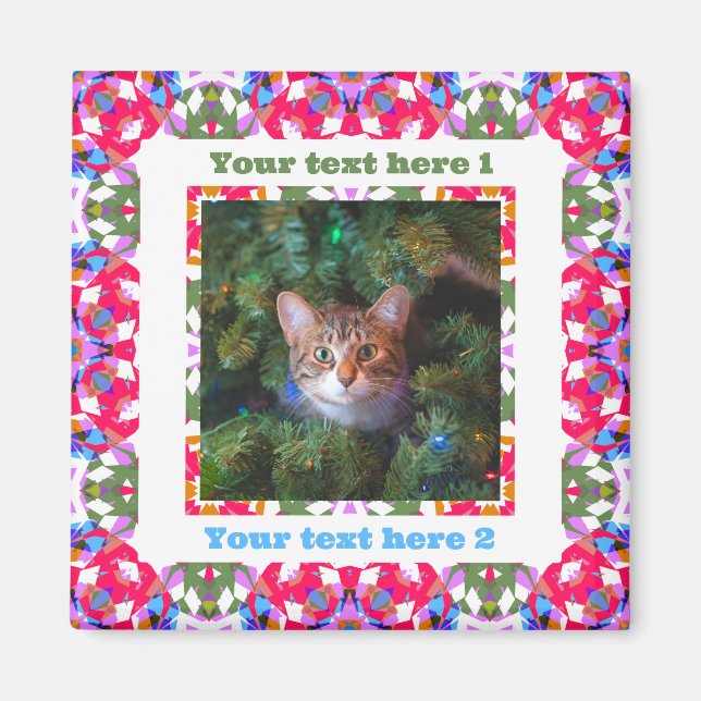 Custom Fun Jolly Red Festive Weihnachtsgeschenk Fo Magnet (Vorne)