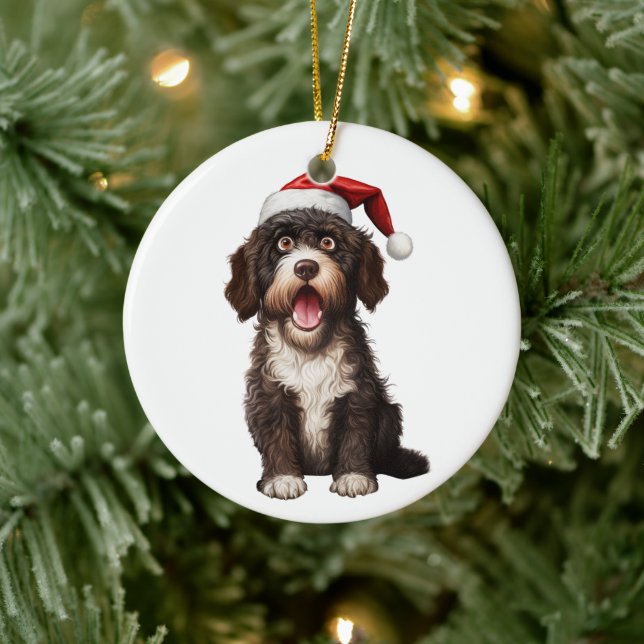 Custom Fun Portugiesischer Wasserhund Keramik Ornament (Baum)