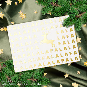 Custom Fun Rentier und FA LA LA Greeting Gold Folien Feiertagskarte