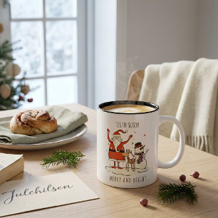 Custom Fun Santa Snowman Rentier Weihnachtsweihe Zweifarbige Tasse
