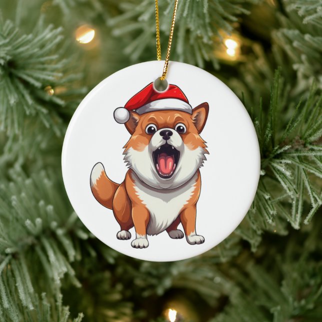 Custom Fun Shiba Inu Dog Keramik Ornament (Baum)