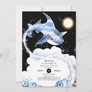 Custom Fun Unterwasser Hai Geburtstag Einladung