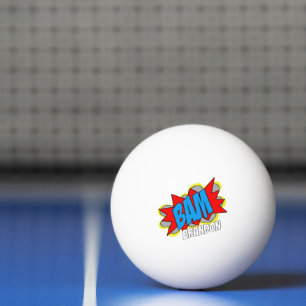 Custom Fun Vintages Comic Book Pop Art BAM Tischtennisball
