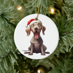 Custom Fun Weimaraner Dog Keramik Ornament