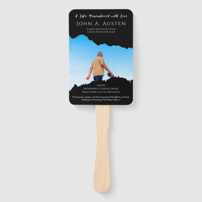 Custom Funeral Fan Remembered with Love  Fächer (Vorderseite)