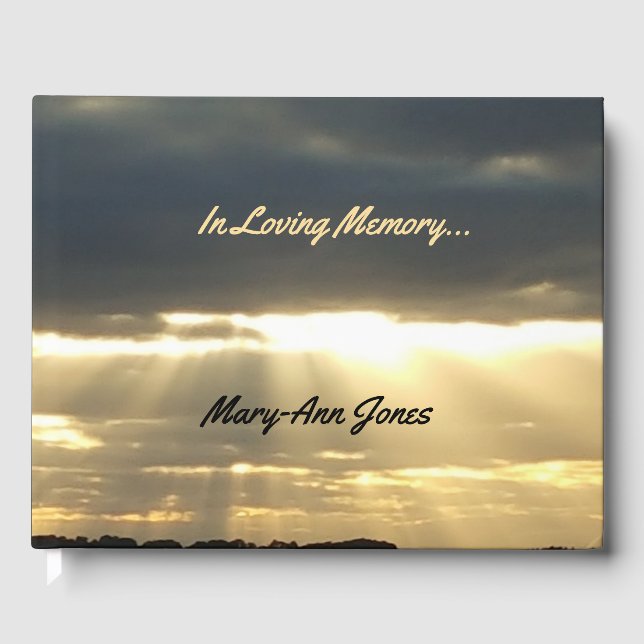 Custom Funerary Guest Book Sunset Fotografy Gästebuch (Vorderseite)