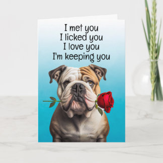 Custom Funny Birthday Card English Bulldog Dankeskarte