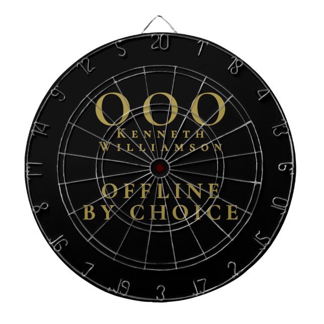 Custom Funny Black Gold OOO Minimalist Simple Men Dartscheibe (vorne)