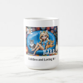 Custom Funny Childless Cat Ladys KAMALA 2024 Kaffeetasse