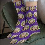 Custom Funny Face Foto Personalisiert Royal Lila Socken<br><div class="desc">Custom Funny Face Foto Personalisiert Socken</div>