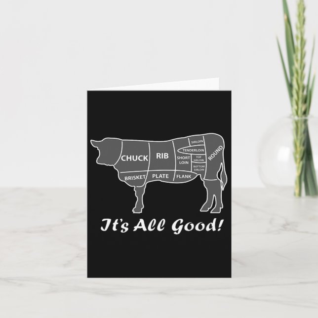 Custom Funny Graphic Grillen Beef Brisket Steak Ri Karte (Vorderseite)