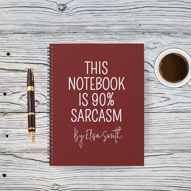 Custom Funny Journal for Nurse, Coworkers & Friend (Personalized Funny Nurse Notebook — “This Notebook Is 90% Sarcasm” Journal, Medical Coworker Gift)