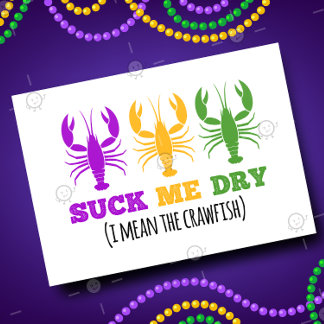 CUSTOM Funny Mardi Gras Dirty Sexy Adult Naughty Karte
