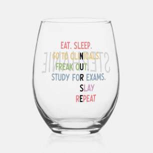 Custom Funny Nursing School Schüler Future Nurse Weinglas Ohne Stiel